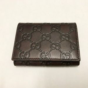 Brown "Guccissima" Leather Card Case Wallet